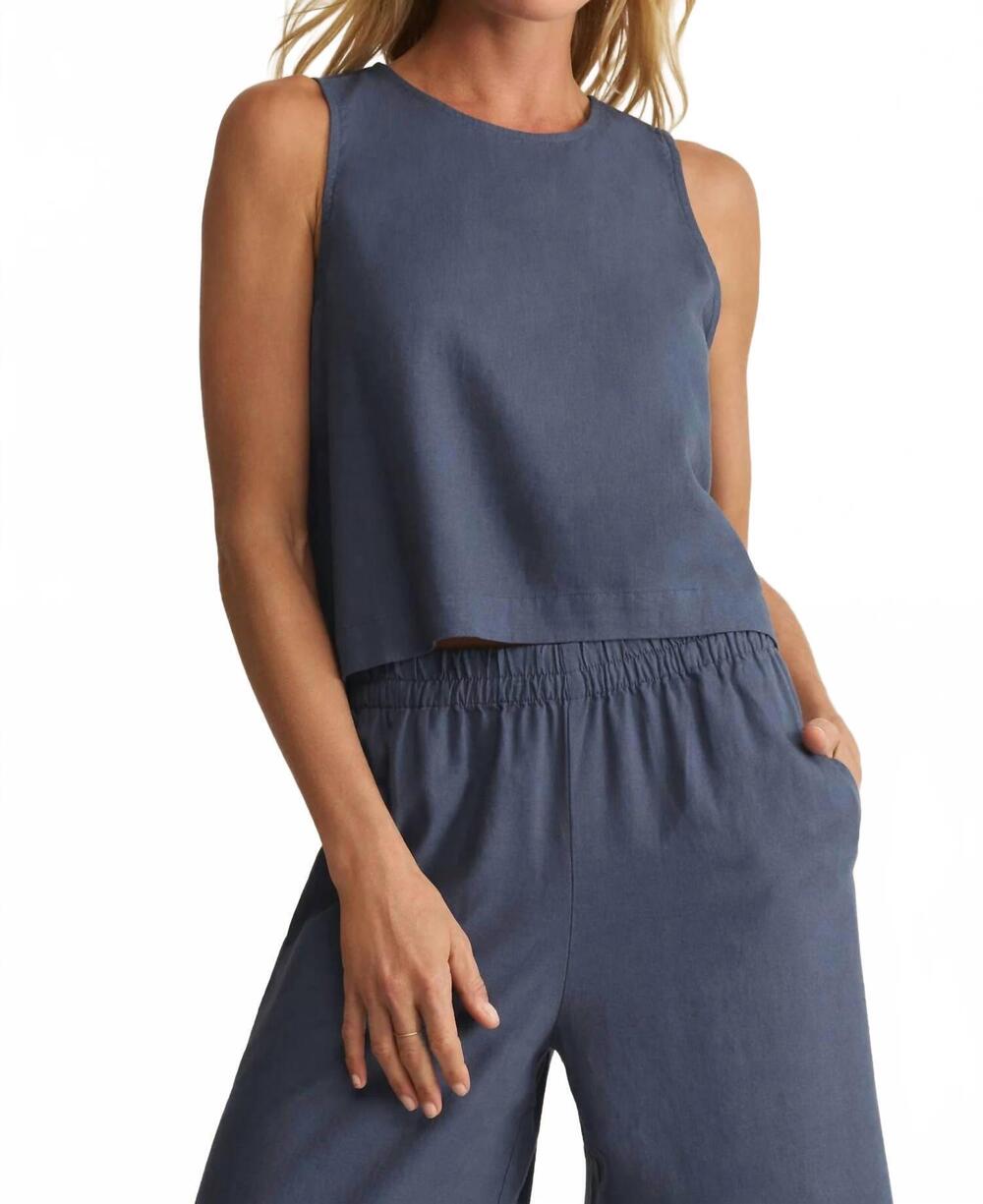 NEW Z SUPPLY sloane linen tank top in indigo